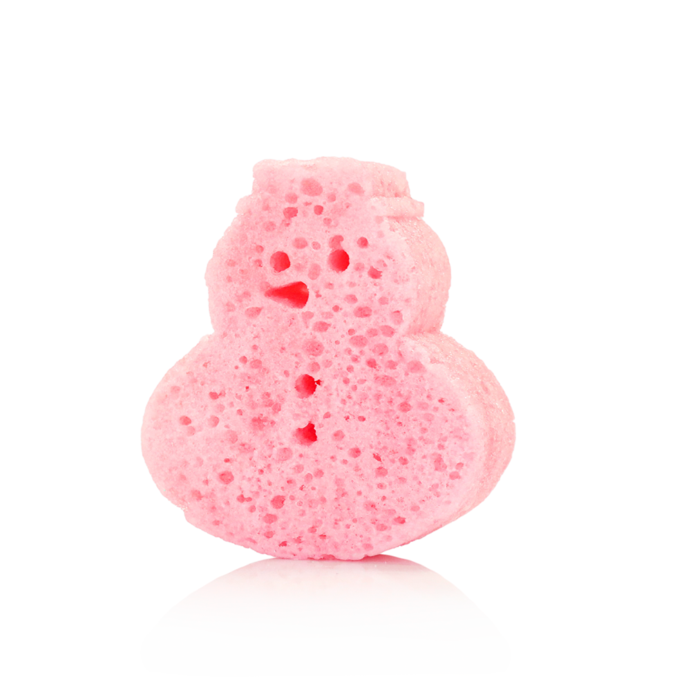 WHITE ROSE SNOWMAN SHOWER BUFFER SPONGE Spongellé Holiday Bath WHITE ROSE SNOWMAN SHOWER BUFFER SPONGE Bonjour Fete - Party Supplies
