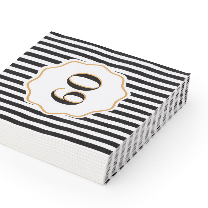 60TH BIRTHDAY COCKTAIL NAPKINS Bonjour Fete Napkins 60TH BIRTHDAY COCKTAIL NAPKINS Bonjour Fete - Party Supplies