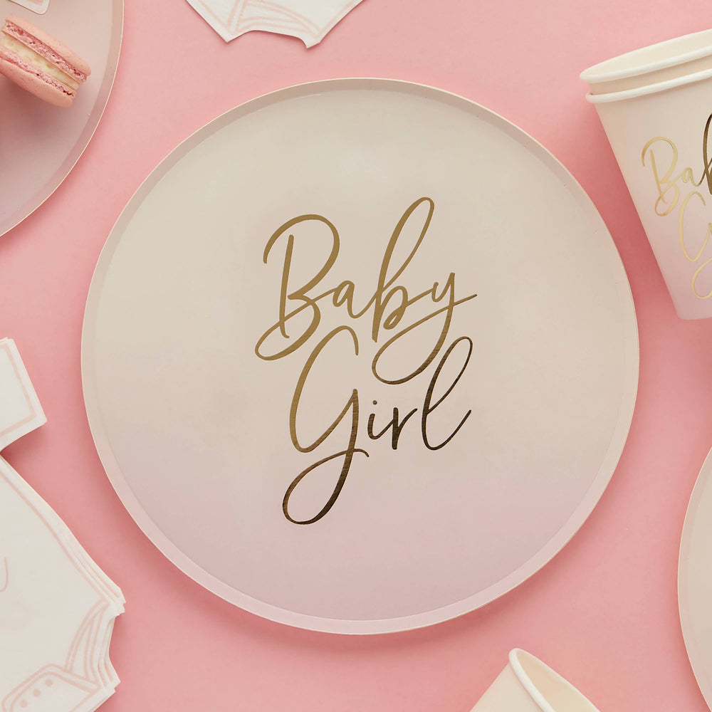 Baby Girl Paper Plates Bonjour Fete Party Supplies Baby Shower