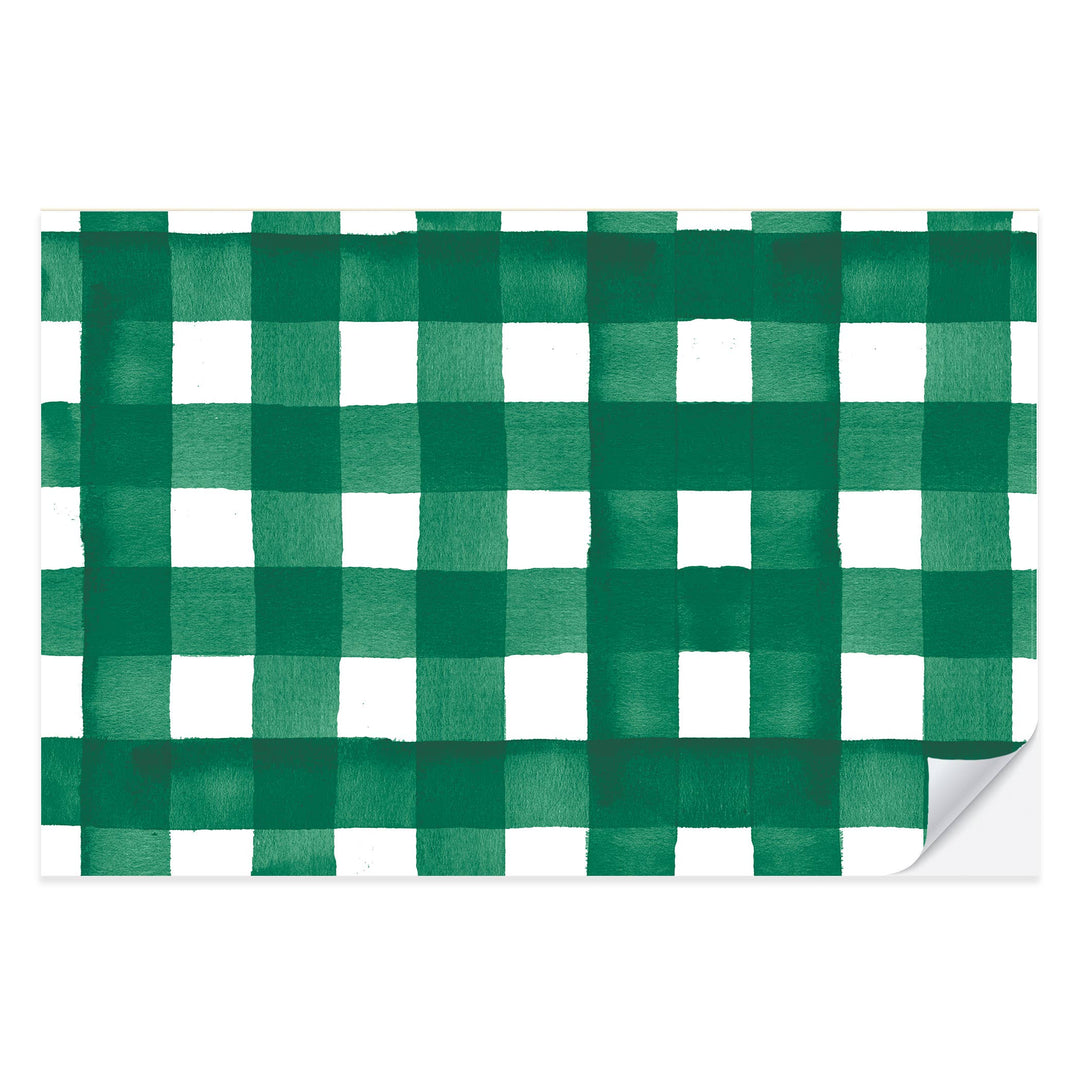 DARK GREEN GINGHAM PLACEMAT PADS Cami Monet Table Covers & Placemats DARK GREEN GINGHAM PLACEMAT PADS Bonjour Fete - Party Supplies