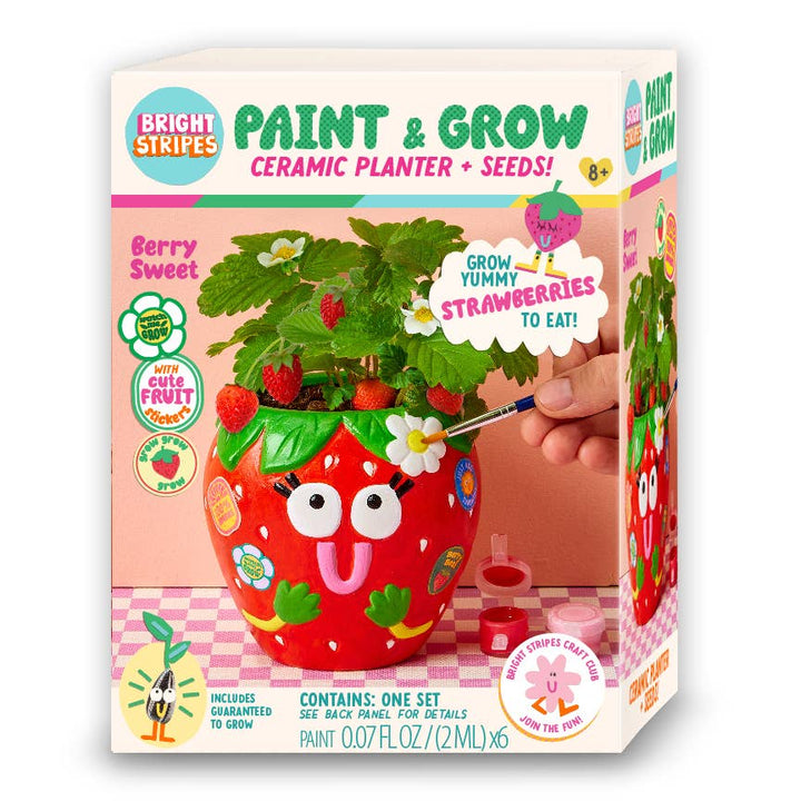 Paint & Grow- Strawberry Bright Stripes Paint & Grow- Strawberry Bonjour Fete - Party Supplies