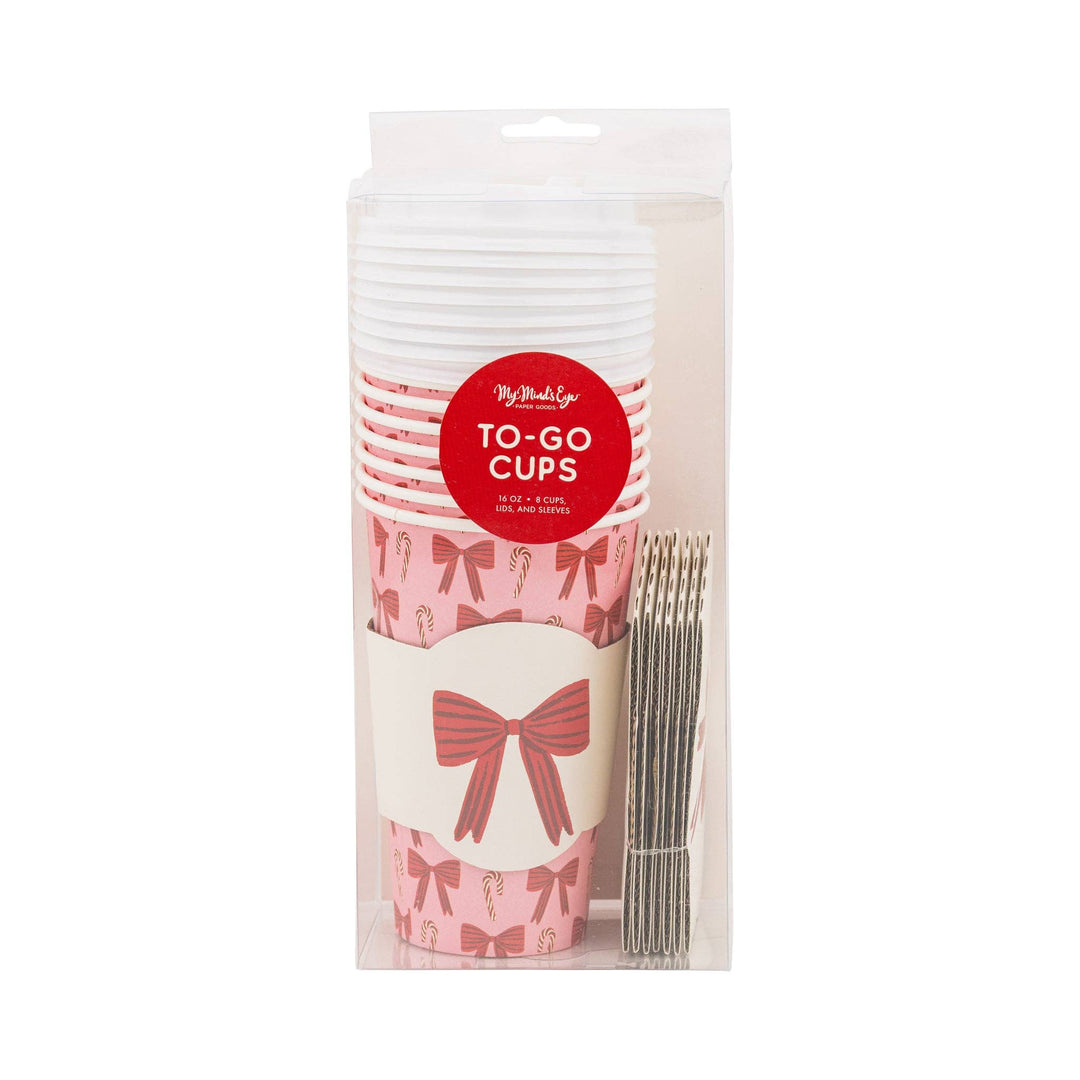 PLTG678J - Bows and Canes To Go Cups My Mind’s Eye PLTG678J - Bows and Canes To Go Cups Bonjour Fete - Party Supplies