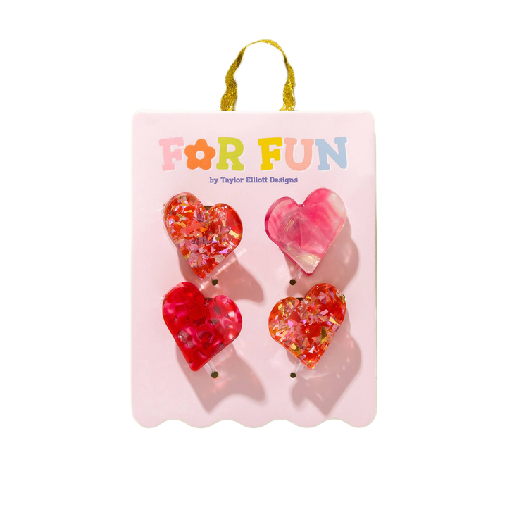MINI HEART CLAW CLIP SET Taylor Elliott Designs Valentine's Day Accessories MINI HEART CLAW CLIP SET Bonjour Fete - Party Supplies