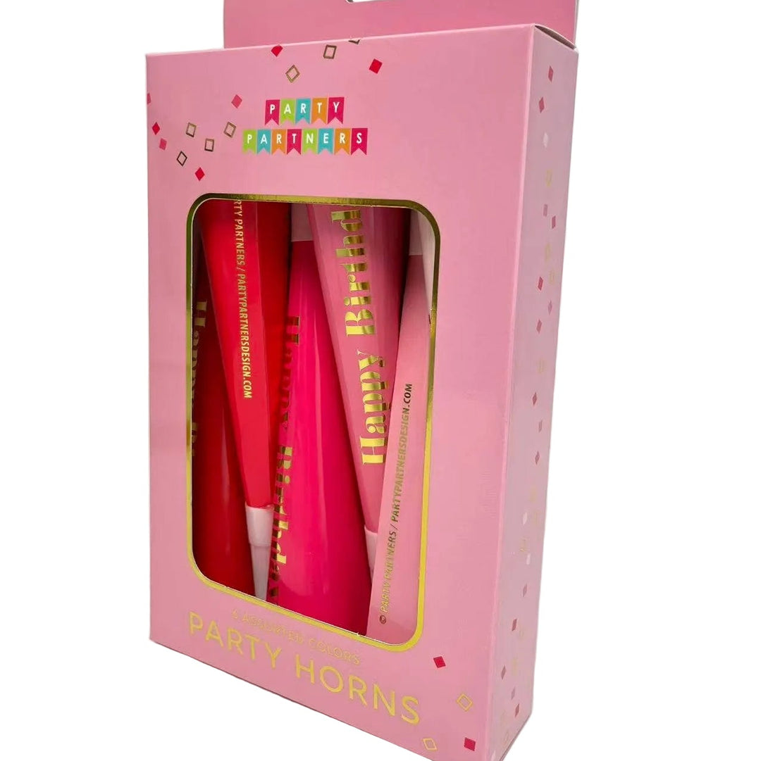 Pink Happy Birthday Tooters Party Partners Pink Happy Birthday Tooters Bonjour Fete - Party Supplies