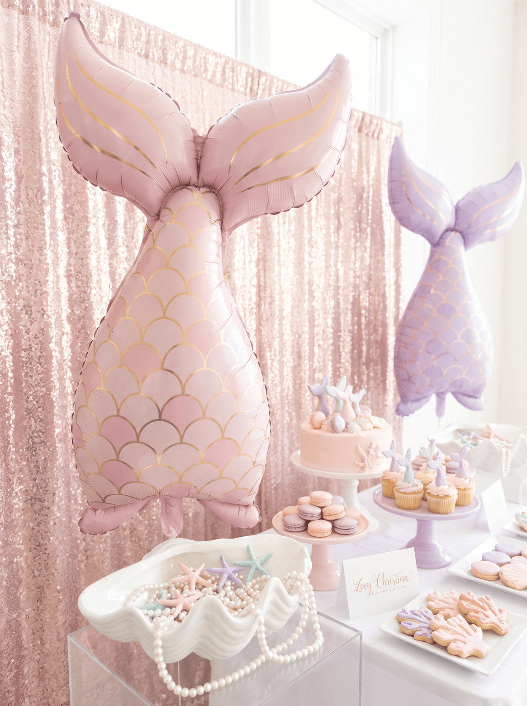 Pink Mermaid Tail Foil Balloon