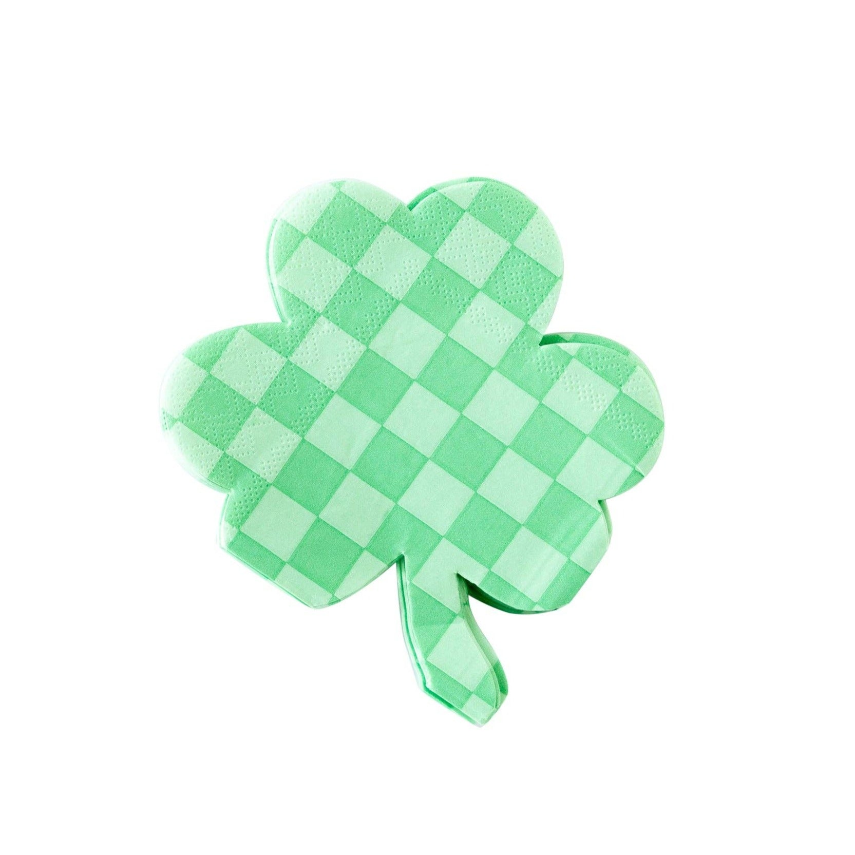 CHECKERED SHAMROCK COCKTAIL NAPKINS Bonjour Fête