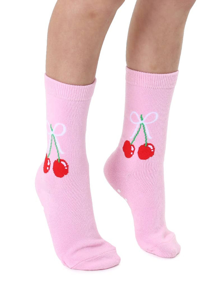 3D Packaged Crew Socks - Kids - Cherries Tied w/ Bow - Pink Living Royal 3D Packaged Crew Socks - Kids - Cherries Tied w/ Bow - Pink Bonjour Fete - Party Supplies