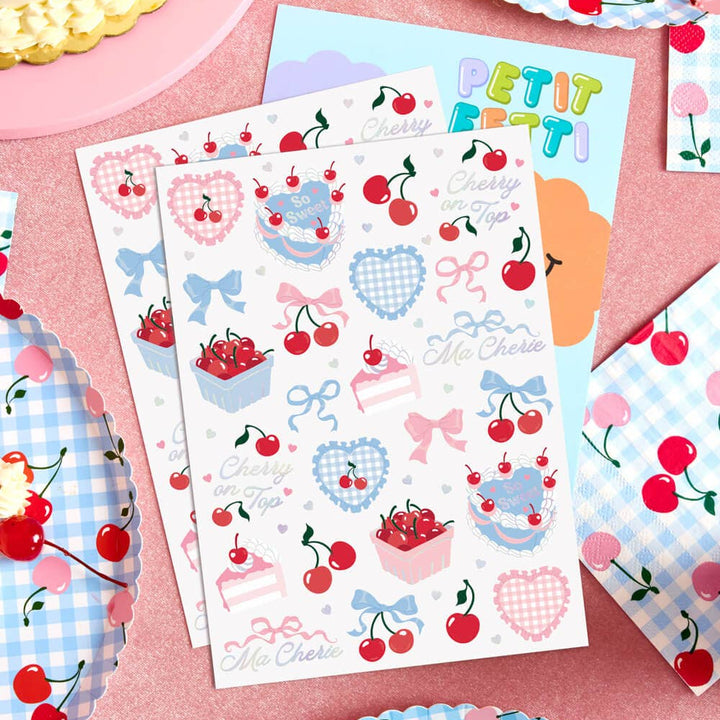 Cherry Tats - 50 temporary tattoos Petit Fetti Cherry Tats - 50 temporary tattoos Bonjour Fete - Party Supplies