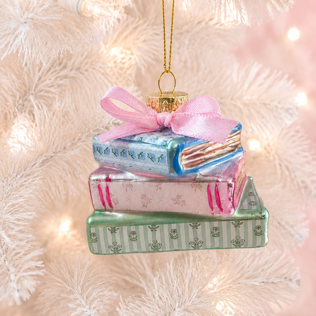 Pretty Little Library Books Ornament