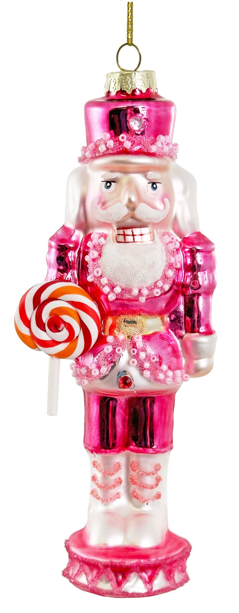 PINK NUTCRACKER GLASS ORNAMENT - Bonjour Fête 