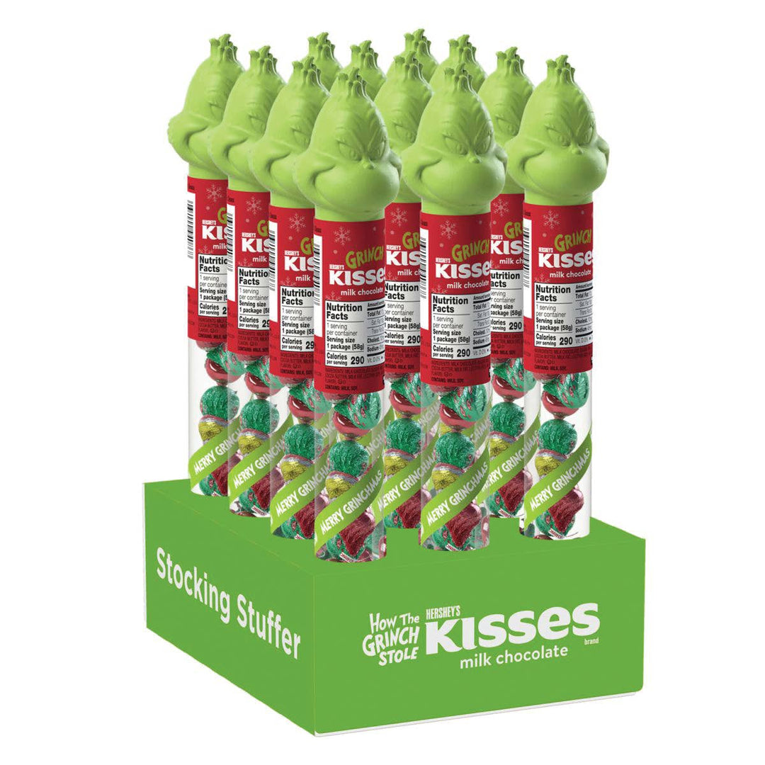 GRINCH HERSHEY KISSES TUBE Grandpa Joe's Candy Shop Christmas Candy GRINCH HERSHEY KISSES TUBE Bonjour Fete - Party Supplies