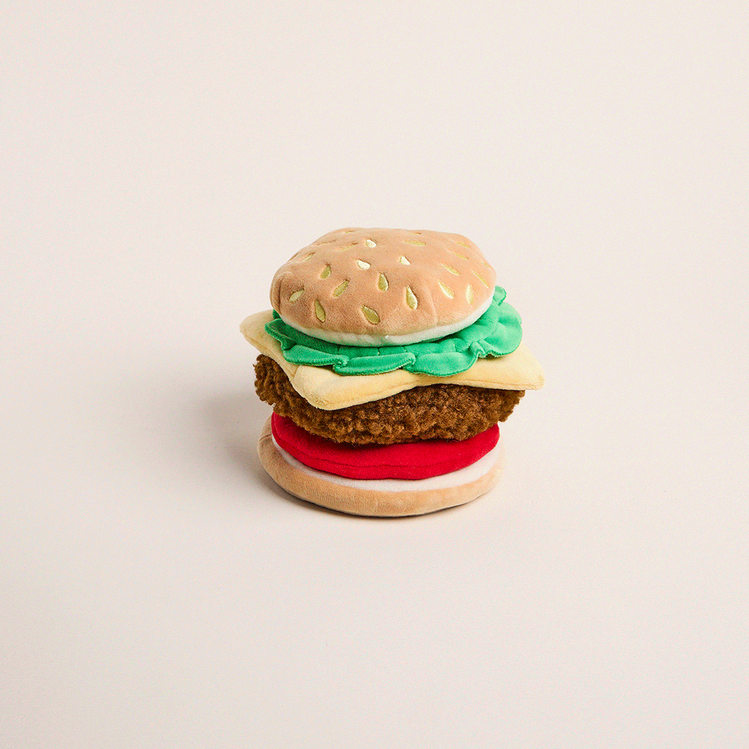 Cheeseburger Interactive Snuffle Dog Toy - Bonjour Fête 