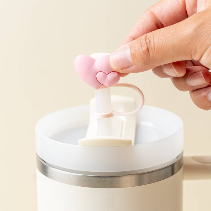 HEART & BOW STRAW TOPPER SET The Darling Effect HEART & BOW STRAW TOPPER SET Bonjour Fete - Party Supplies