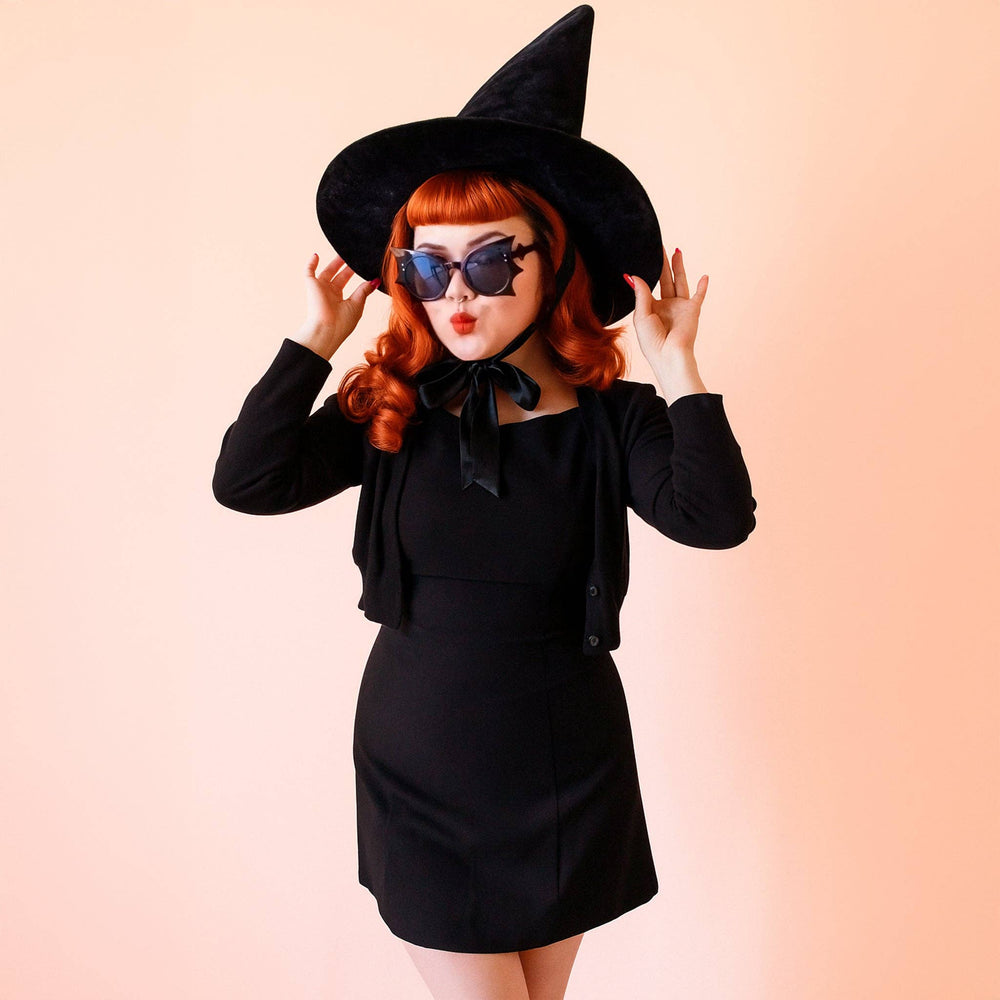 Wicked Witch Hat | Black Velvet | Halloween Sunshine Studios Wicked Witch Hat | Black Velvet | Halloween Bonjour Fete - Party Supplies
