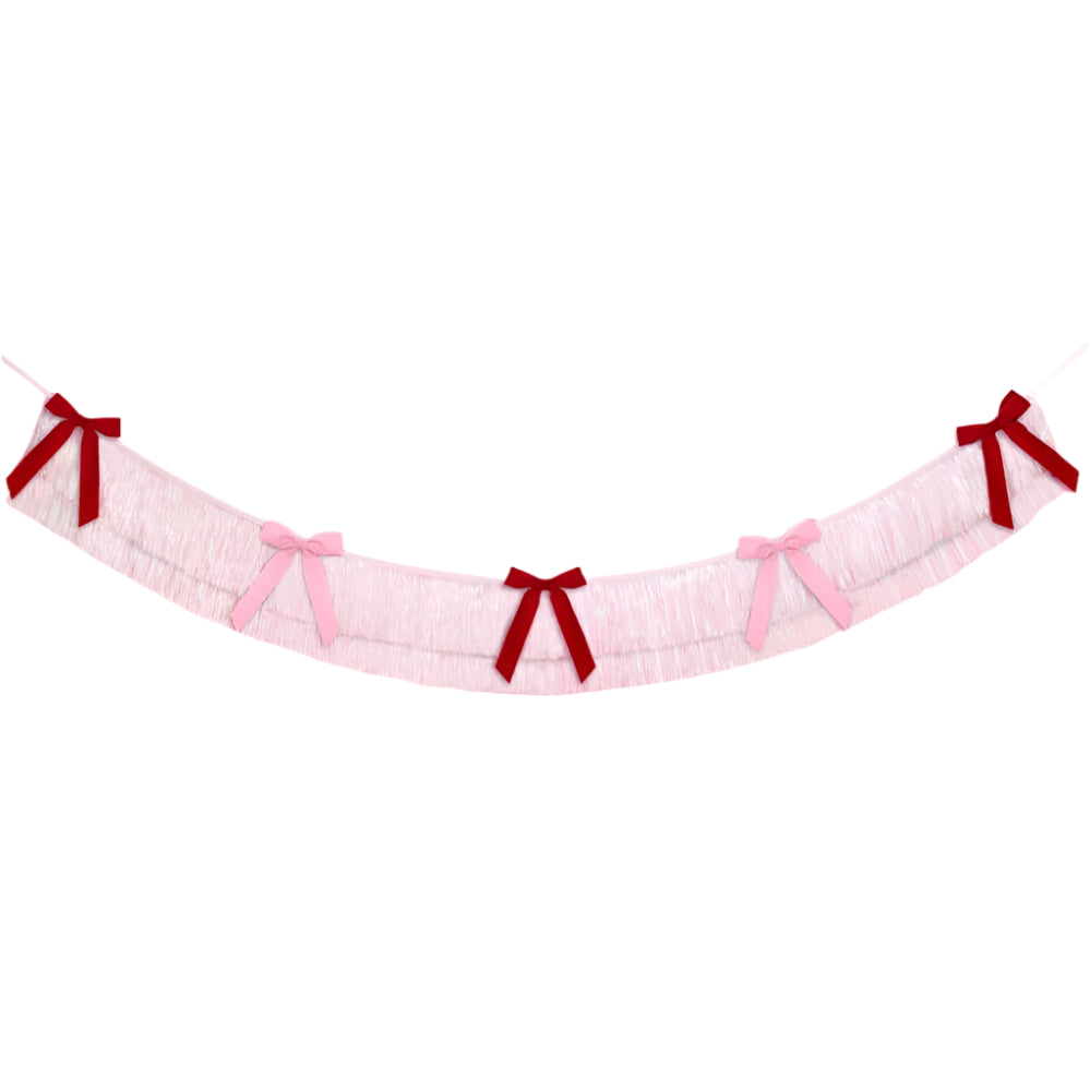 BOW FRINGE BANNER xo, Fetti xo, Fetti Collective BOW FRINGE BANNER Bonjour Fete - Party Supplies