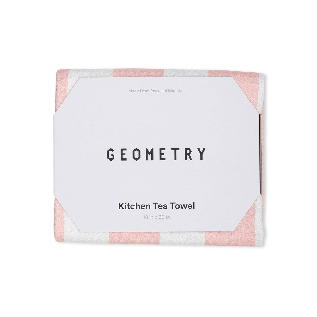 Summer Bold Pink Tea Towel Geometry Bonjour Fete - Party Supplies