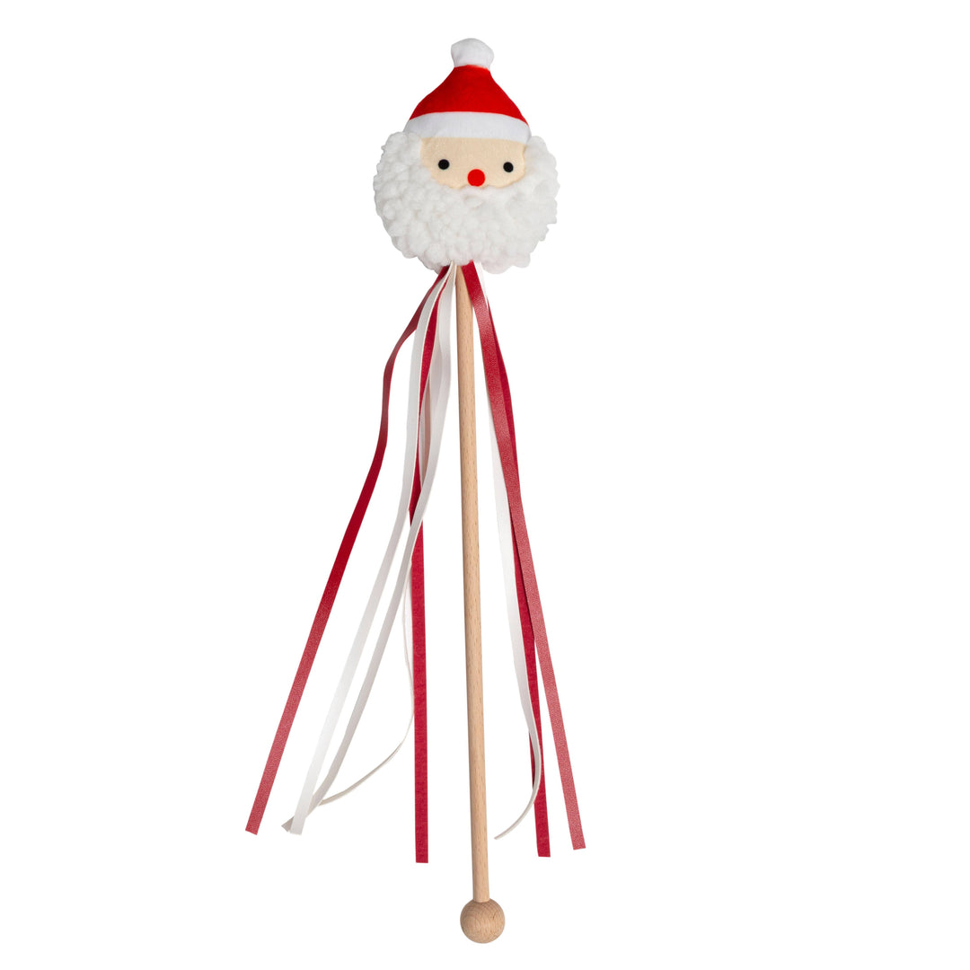 Holiday Santa Cat Christmas Teaser Wand Toy Pearhead Holiday Santa Cat Christmas Teaser Wand Toy Bonjour Fete - Party Supplies