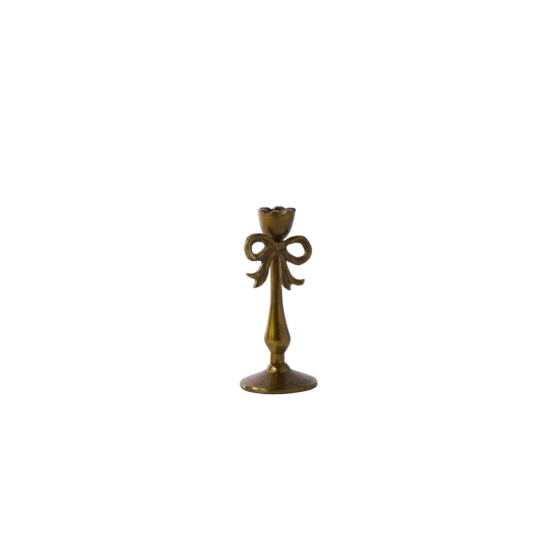 Gold Bow Candlestick Holder