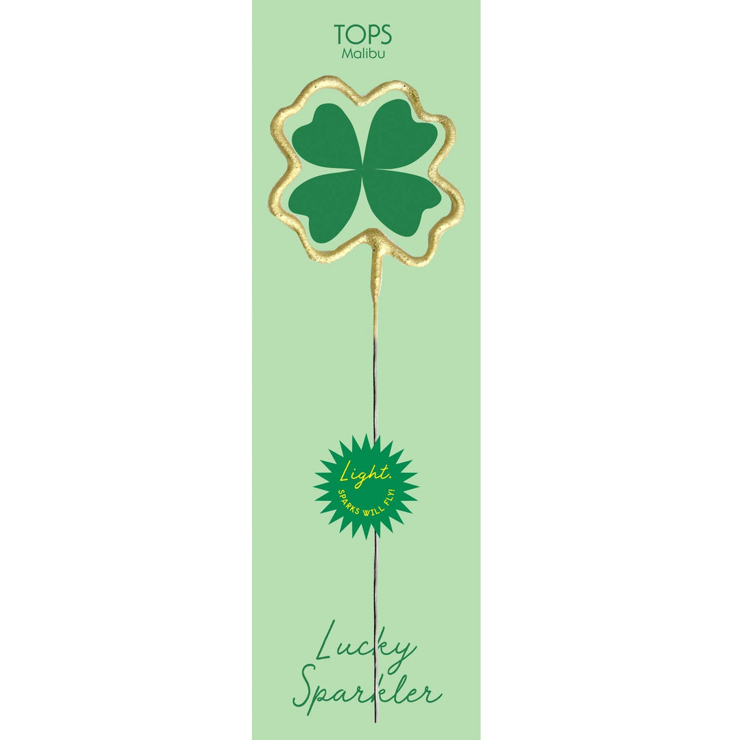 Big 8" Gold 4-Leaf Clover Sparkler Card - St. Patrick's Day TOPS Malibu Big 8" Gold 4-Leaf Clover Sparkler Card - St. Patrick's Day Bonjour Fete - Party Supplies
