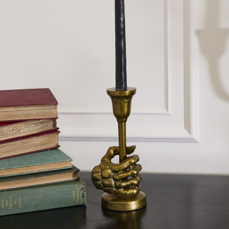 SKELETON TAPER CANDLE HOLDER Accent Decor Halloween Home Decor SKELETON TAPER CANDLE HOLDER Bonjour Fete - Party Supplies