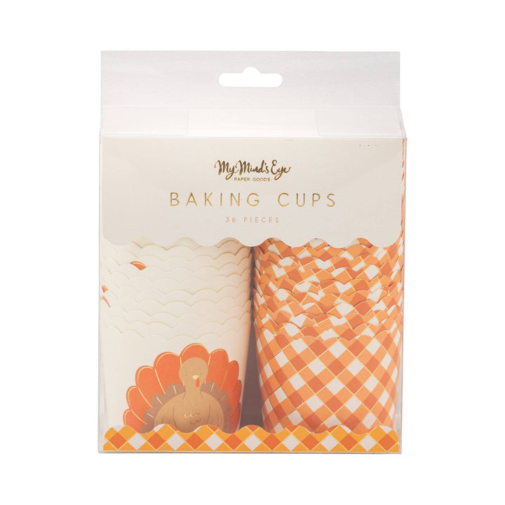 FOILED ORANGE TURKEY BAKING CUPS My Mind’s Eye Thanksgiving Baking & Treats FOILED ORANGE TURKEY BAKING CUPS Bonjour Fete - Party Supplies