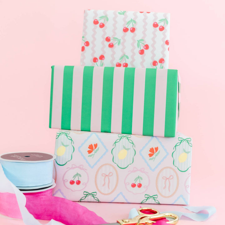 FRUIT COCKTAIL WRAPPING PAPER SHEETS Rock Paper Scissors Gift Wrapping FRUIT COCKTAIL WRAPPING PAPER SHEETS Bonjour Fete - Party Supplies
