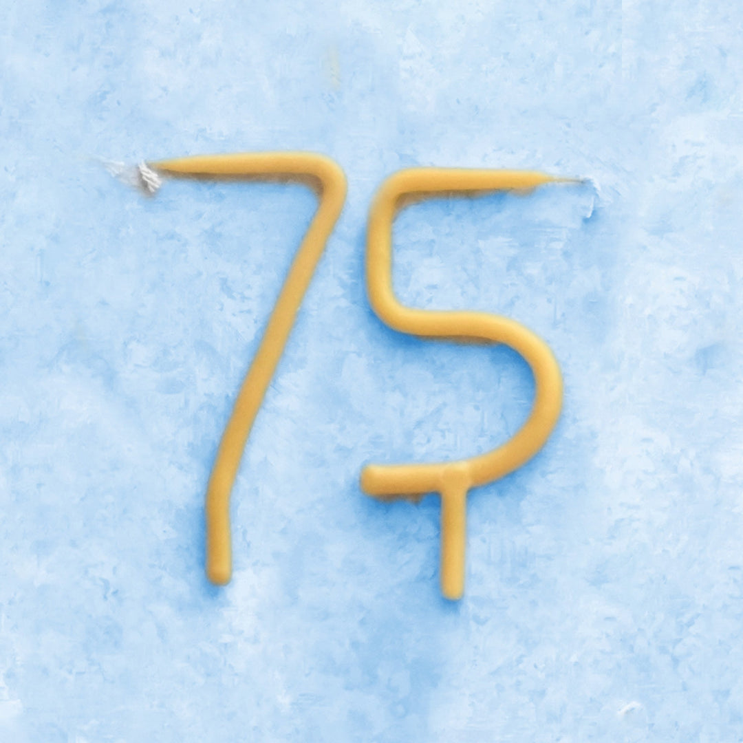 75th Birthday Beeswax Number Candle Set