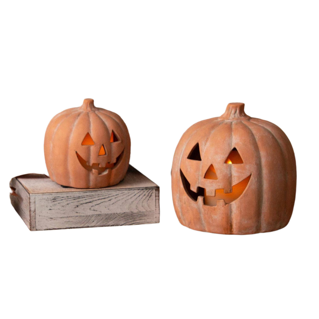 Nesting Ceramic Jack O' Lanterns (Set Of 2) | Fall Decor Audrey's Home & Gift Nesting Ceramic Jack O' Lanterns (Set Of 2) | Fall Decor Bonjour Fete - Party Supplies