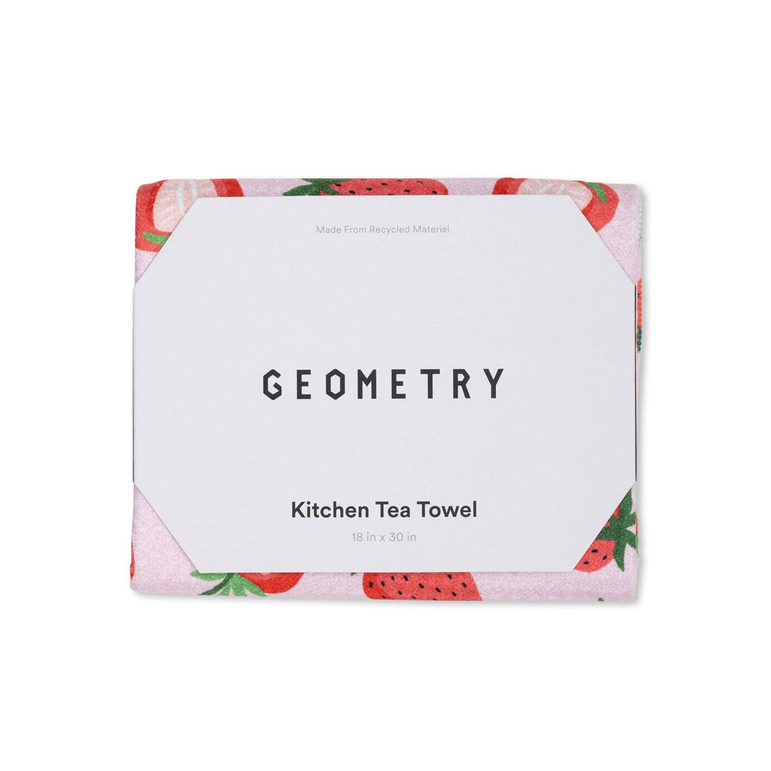 Sweet Strawberry Tea Towel Geometry Bonjour Fete - Party Supplies
