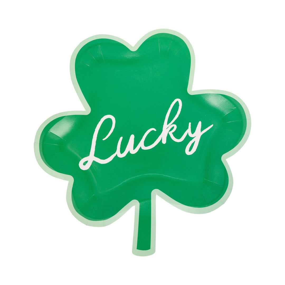 SPD1240 - Lucky Shamrock Shaped Plate My Mind’s Eye SPD1240 - Lucky Shamrock Shaped Plate Bonjour Fete - Party Supplies