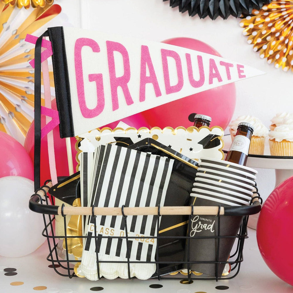 Pink Graduate Felt Pennant Banner Bonjour Fete Party Supplies Graduation