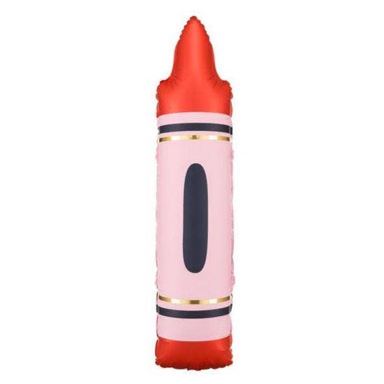 Red Crayon Foil Balloon