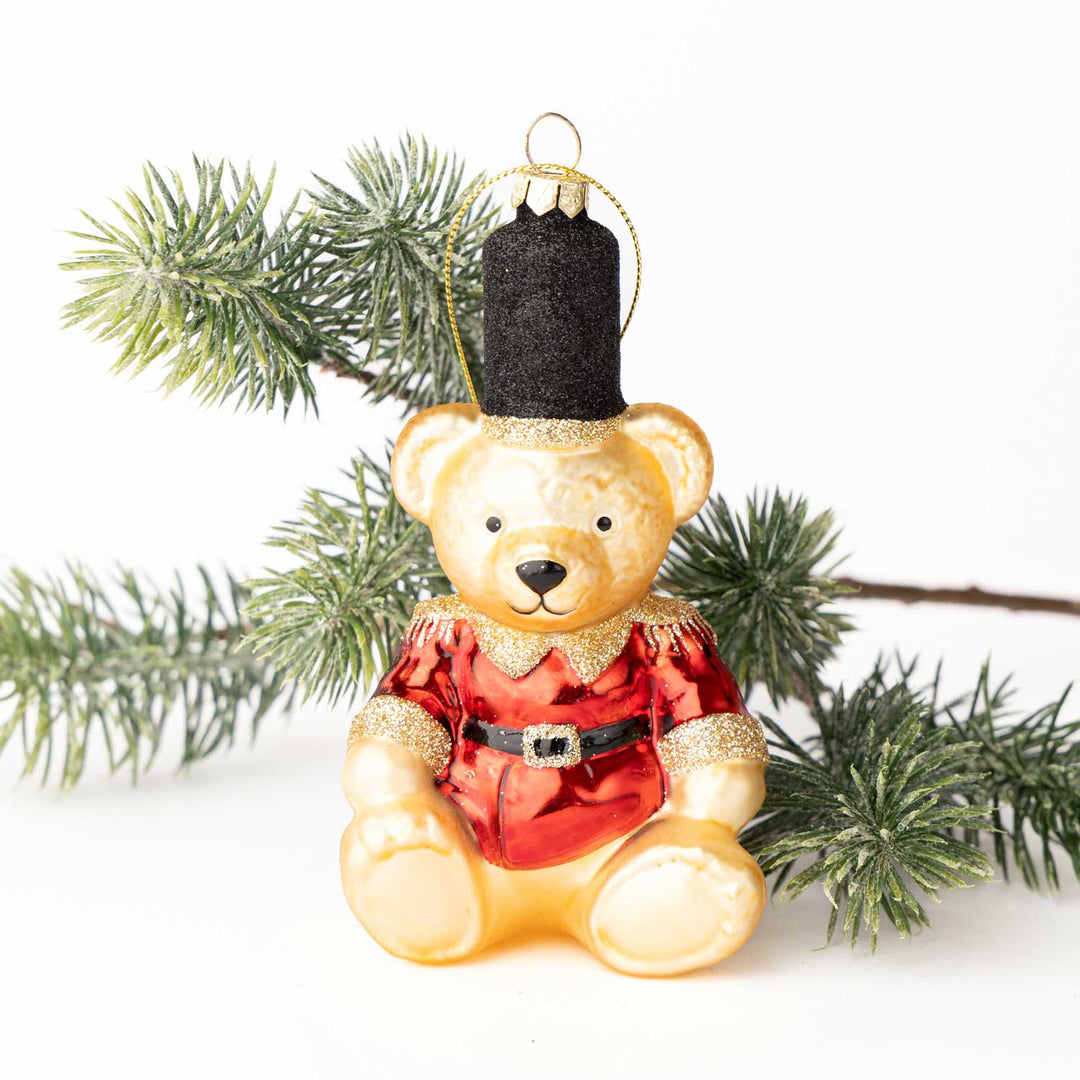 Red Teddy Bear Boxed Glass Ornament 8 Oak Lane Red Teddy Bear Boxed Glass Ornament Bonjour Fete - Party Supplies