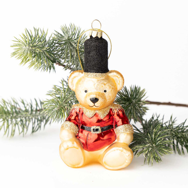 Red Teddy Bear Boxed Glass Ornament 8 Oak Lane Red Teddy Bear Boxed Glass Ornament Bonjour Fete - Party Supplies