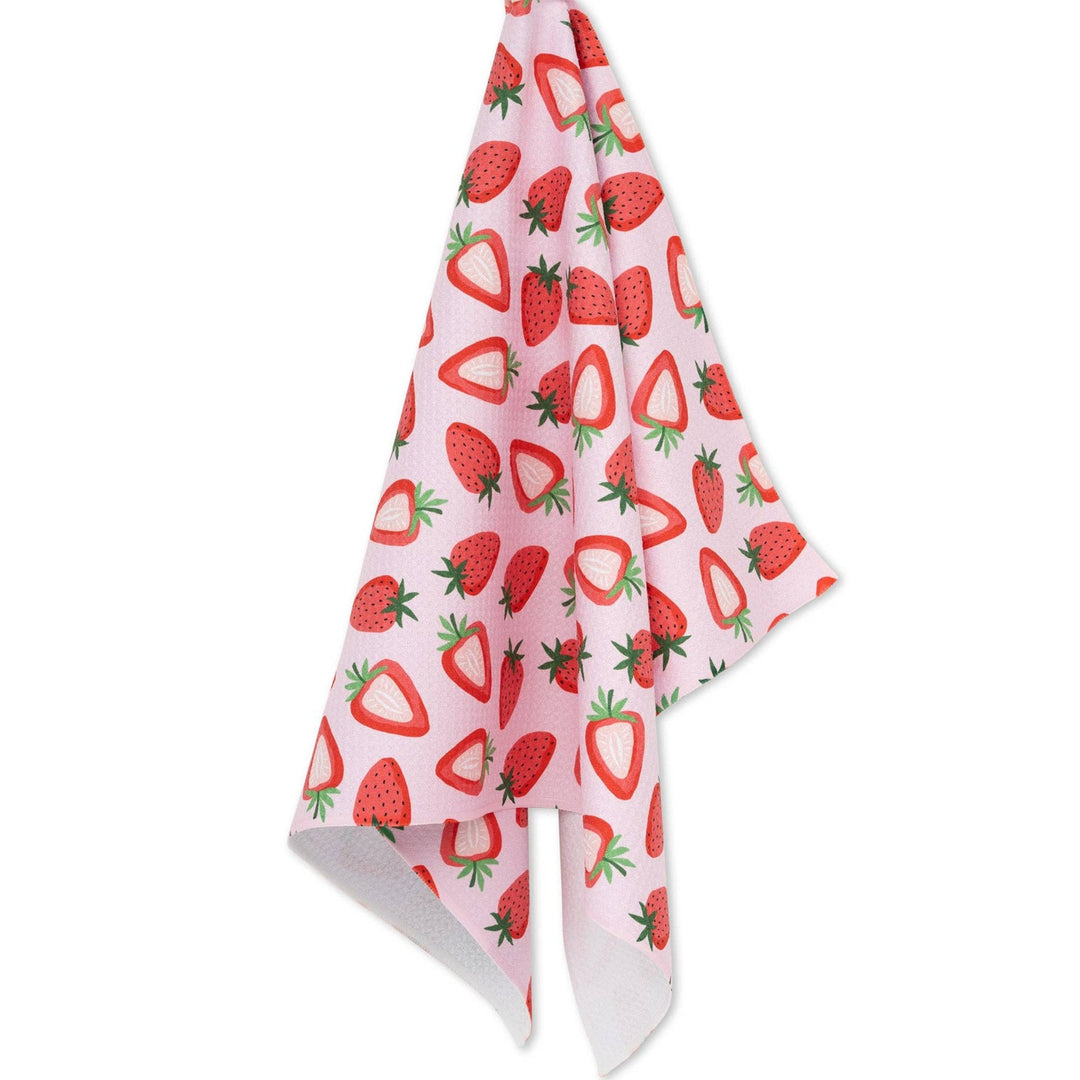 Sweet Strawberry Tea Towel Geometry Bonjour Fete - Party Supplies