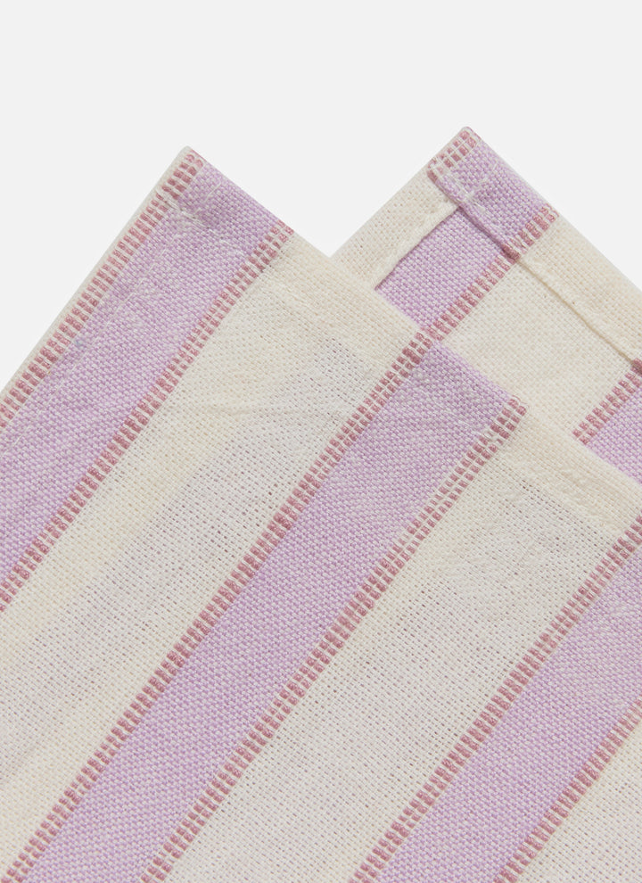 LILAC & CREAM - Stripe Napkins Heather Taylor Home simple LILAC & CREAM - Stripe Napkins Bonjour Fete - Party Supplies