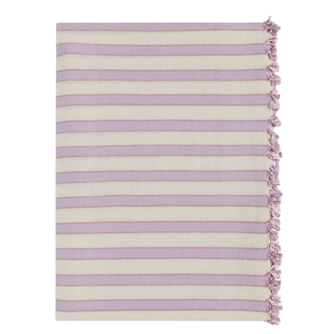 LILAC & CREAM - Stripe Tablecloth Heather Taylor Home variable LILAC & CREAM - Stripe Tablecloth Bonjour Fete - Party Supplies