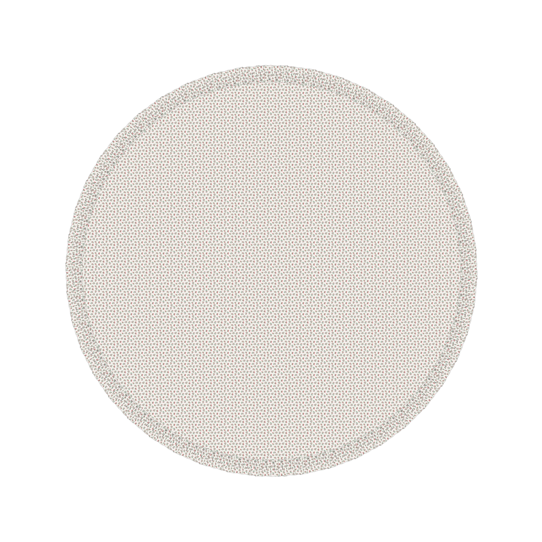 Mildred Floral Cream 120" Round Ruffled Tablecloth