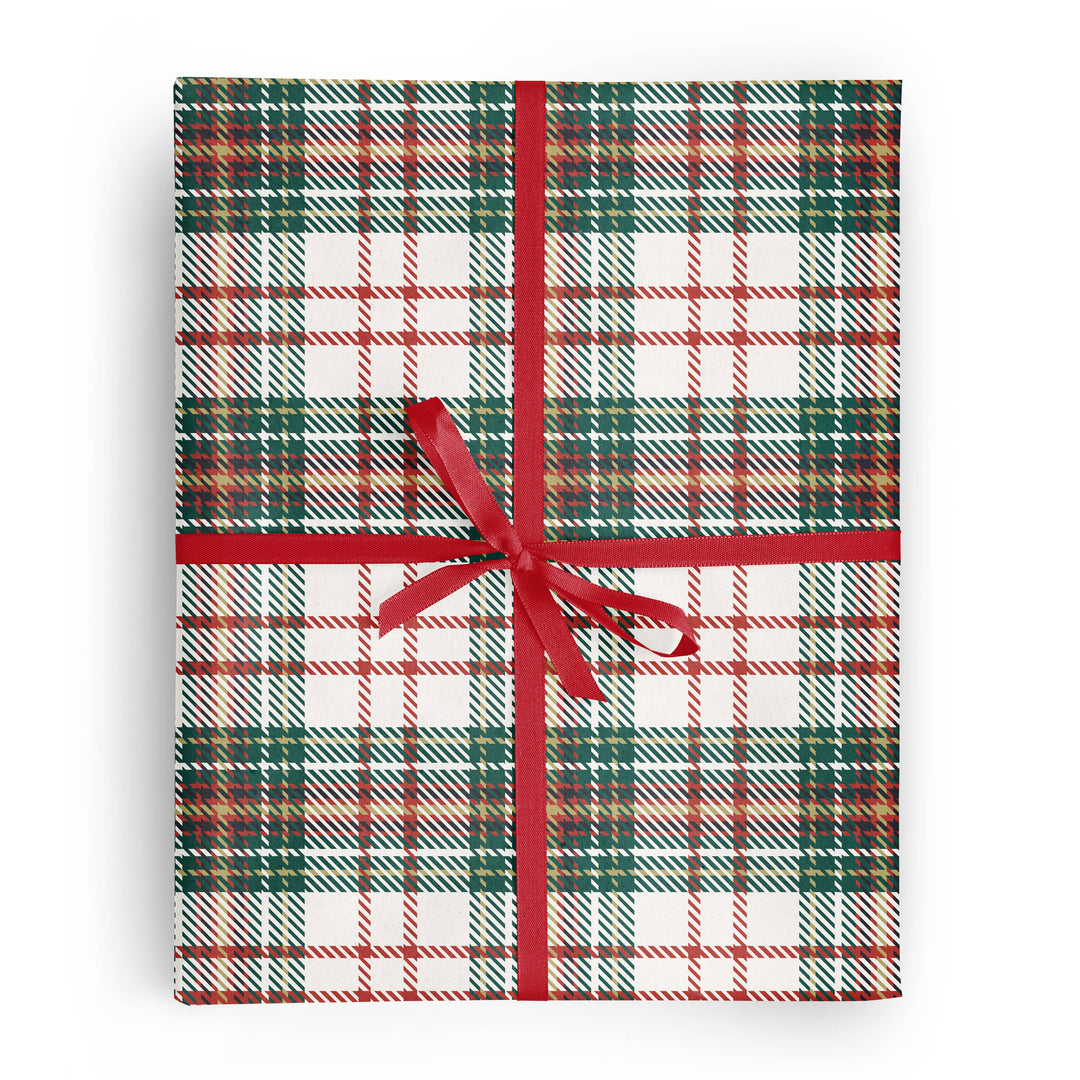 Classic Christmas Tartan Wrapping Paper Roll Vivie and Ash Classic Christmas Tartan Wrapping Paper Roll Bonjour Fete - Party Supplies