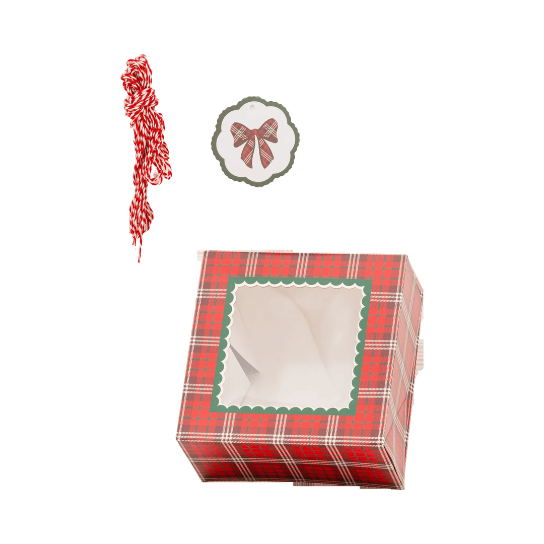 Plaid Bow Cookie Boxes