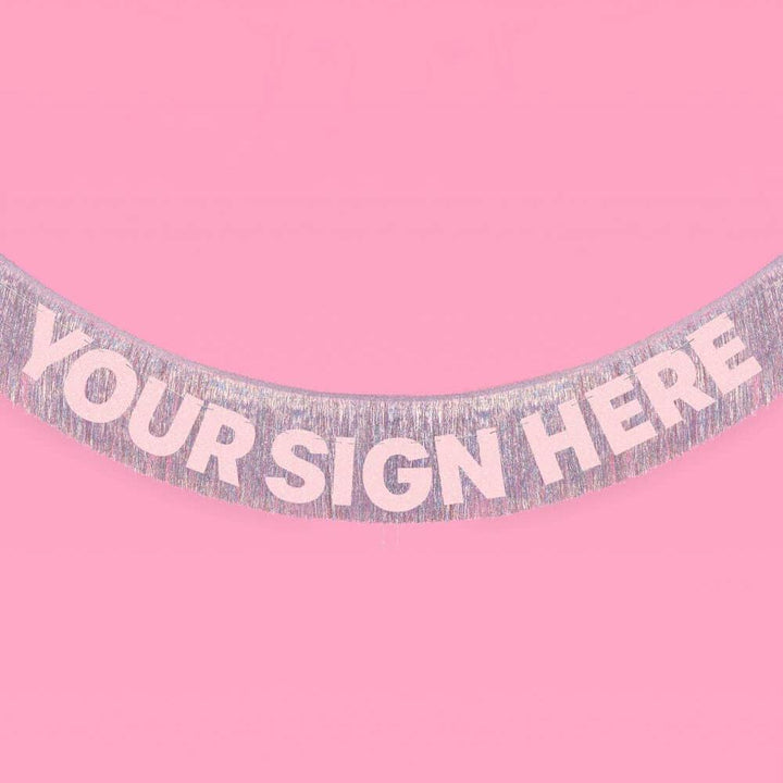 Party Iridescent Fringe Foil Banner, Birthday Decorations xo, Fetti Bonjour Fete - Party Supplies