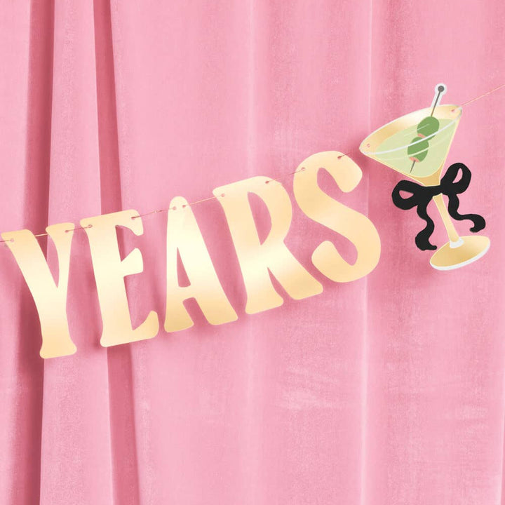 Cheers to 40 Banner - gold foil banner, martini birthday xo, Fetti Cheers to 40 Banner - gold foil banner, martini birthday Bonjour Fete - Party Supplies