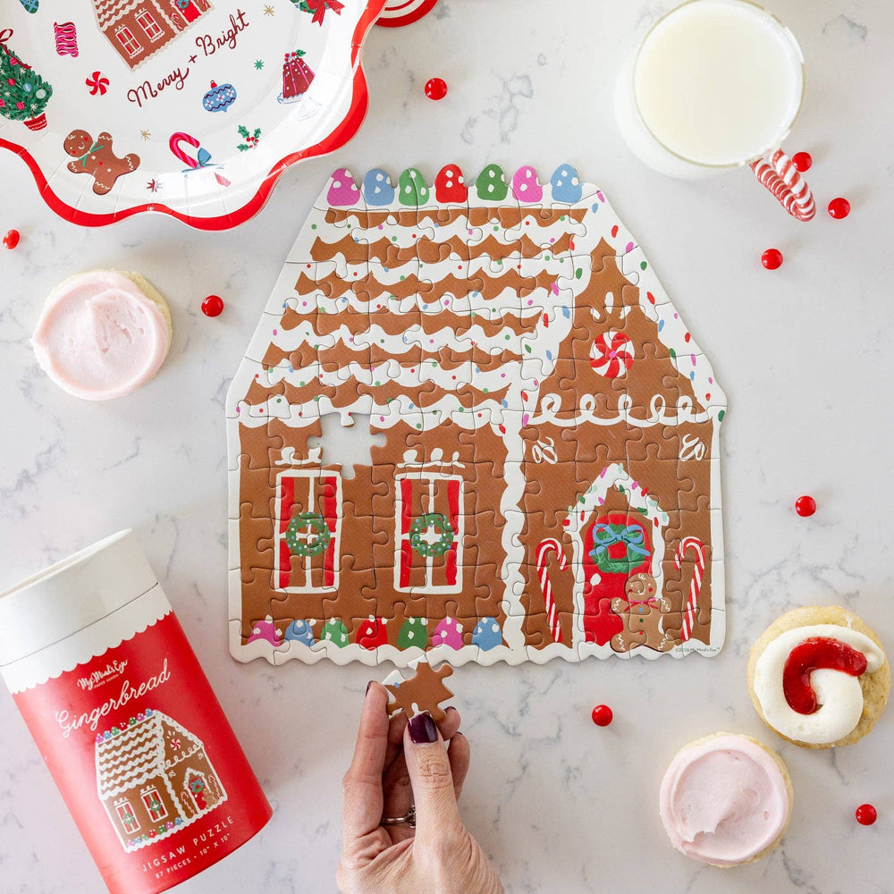 Gingerbread House Kids 87 pc Shaped Jigsaw Puzzle