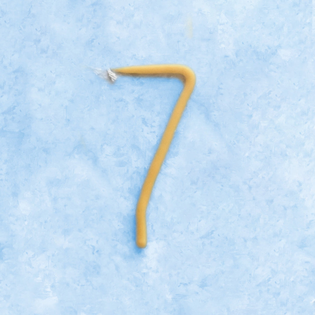 7th Birthday Beeswax Number Candle