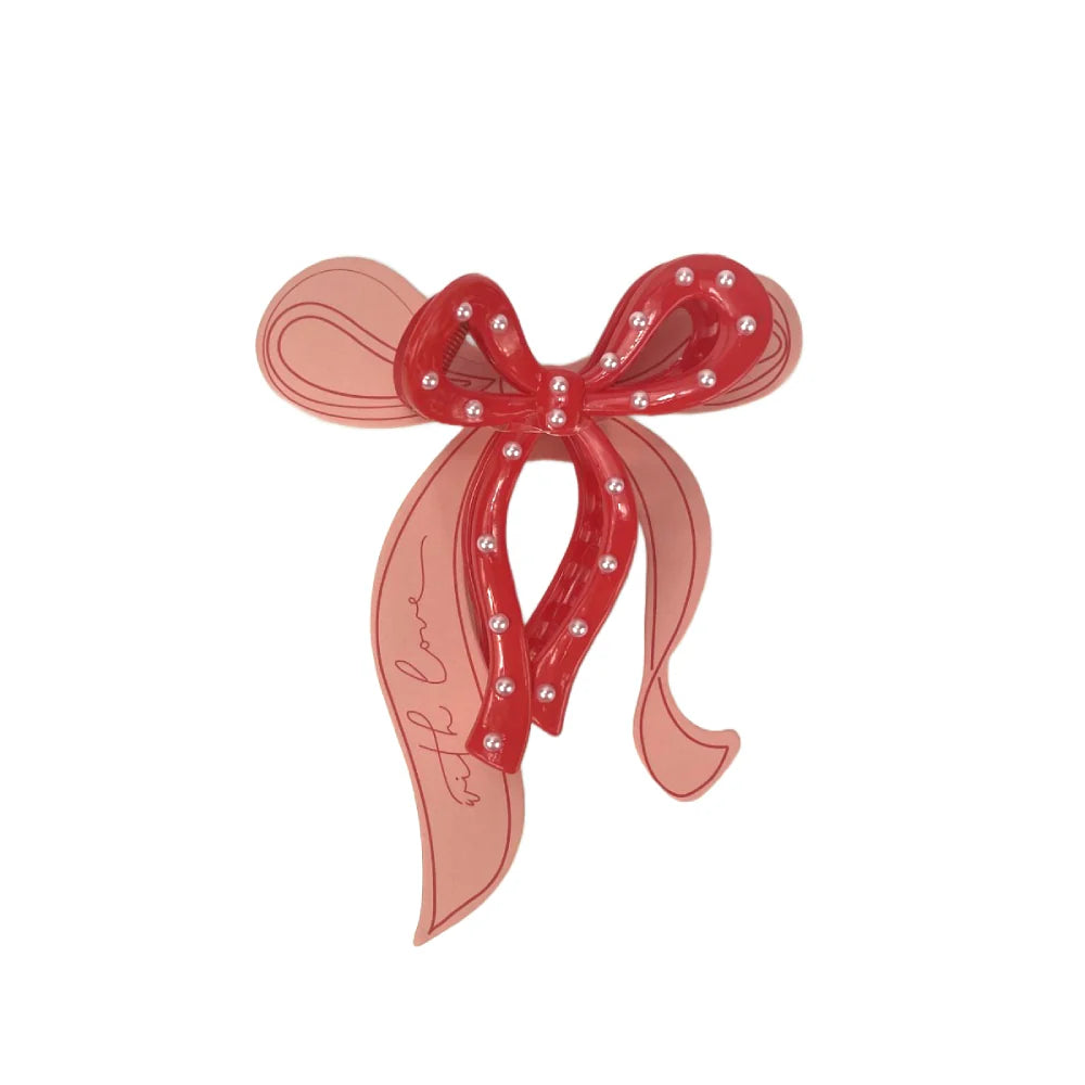VALENTINE'S BOW CLAW CLIP Mud Pie Valentine's Day Accessories VALENTINE'S BOW CLAW CLIP Bonjour Fete - Party Supplies