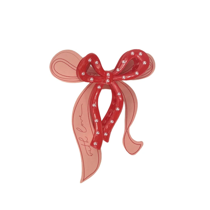 VALENTINE'S BOW CLAW CLIP Mud Pie Valentine's Day Accessories VALENTINE'S BOW CLAW CLIP Bonjour Fete - Party Supplies