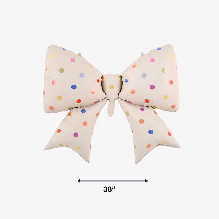Colorful Polka Dot Bow Foil Balloon