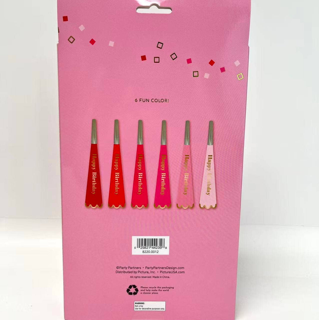 Pink Happy Birthday Tooters Party Partners Pink Happy Birthday Tooters Bonjour Fete - Party Supplies
