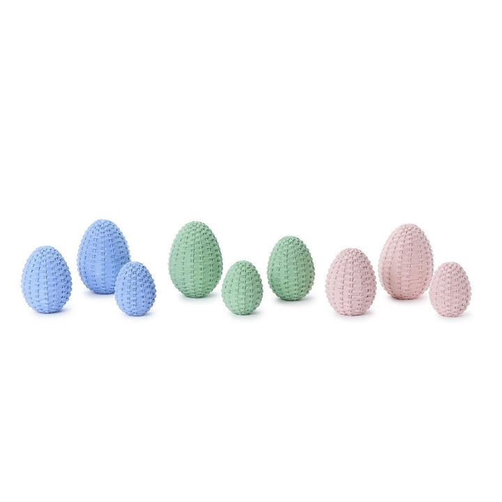 BASKET WEAVE EGG DECORATION SET Two's Company Easter Home BASKET WEAVE EGG DECORATION SET Bonjour Fete - Party Supplies