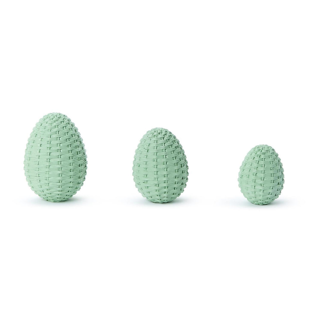 BASKET WEAVE EGG DECORATION SET Two's Company Easter Home BASKET WEAVE EGG DECORATION SET Bonjour Fete - Party Supplies